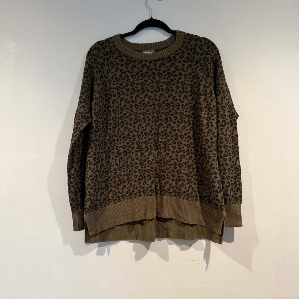 Eddie Bauer Women's Leopard Print Crewneck